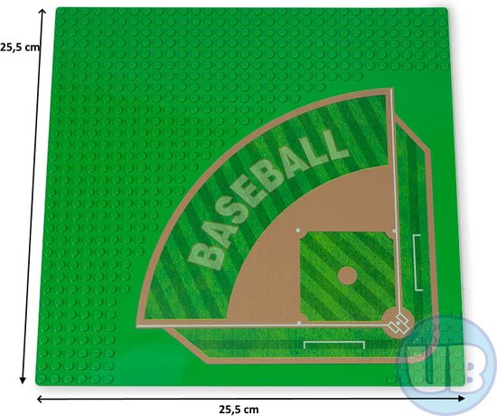 Uniblocks City wegenplaat Baseballveld - Honkbalveld - 25,5 x 25,5 cm | Bouwplaat 32x32 noppen |wegen | stad | city | combineer met Lego bouwplaten | Geschikt voor LEGO bouwplaten bouwplaat wegplaat van Uniblocks