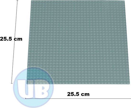 Uniblocks Classic bouwplaat Grijs - 25,5 x 25,5 cm | City | combineer met Lego bouwplaten | grondplaten 32x32 noppen | wegen | wegplaat| stad | Geschikt voor LEGO bouwplaten bouwplaat wegplaat van Merkloos