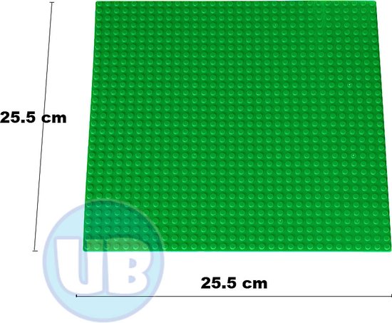 Uniblocks Classic bouwplaat Groen - 25,5 x 25,5 cm | City | combineer met Lego bouwplaten | grondplaten 32x32 noppen | wegen | wegplaat| stad | Geschikt voor LEGO bouwplaten bouwplaat wegplaat van Uniblocks