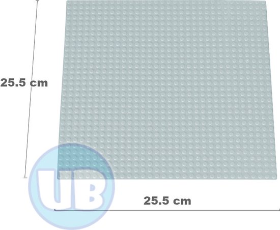 Uniblocks Classic bouwplaat lichtgrijs - 25,5 x 25,5 cm | City | combineer met Lego bouwplaten | grondplaten 32x32 noppen | wegen | wegplaat| stad | Geschikt voor LEGO bouwplaten bouwplaat wegplaat van Uniblocks