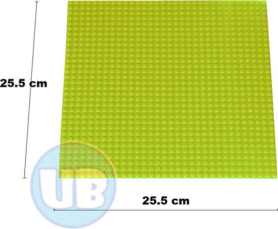 Uniblocks Classic bouwplaat lichtgroen - 25,5 x 25,5 cm | City | combineer met Lego bouwplaten | grondplaten 32x32 noppen | wegen | wegplaat| stad | Geschikt voor LEGO bouwplaten bouwplaat wegplaat van Uniblocks