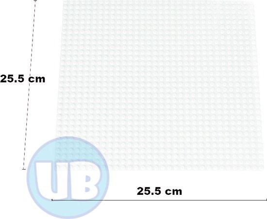 Uniblocks Classic bouwplaat Wit - 25,5 x 25,5 cm | City | combineer met Lego bouwplaten | grondplaten 32x32 noppen | wegen | wegplaat| stad | Geschikt voor LEGO bouwplaten bouwplaat wegplaat van Uniblocks