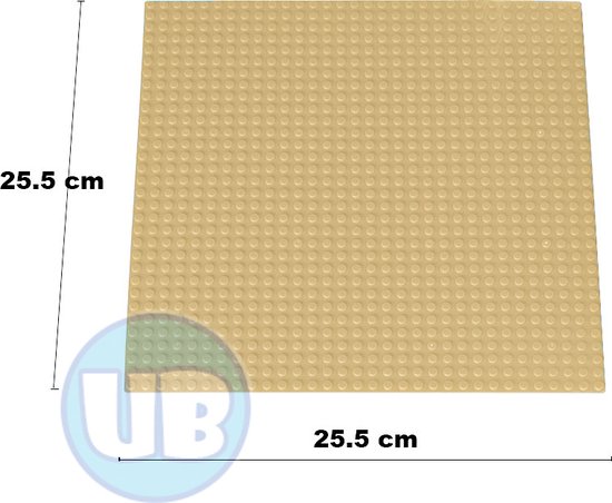 Uniblocks Classic bouwplaat Zand - 25,5 x 25,5 cm | City | combineer met Lego bouwplaten | grondplaten 32x32 noppen | wegen | wegplaat| stad | Geschikt voor LEGO bouwplaten bouwplaat wegplaat van Merkloos