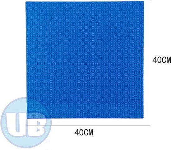 Uniblocks Classic grote bouwplaat Blauw - 40 x 40 cm | City | combineer met Lego bouwplaten | grondplaten 50x50 noppen | wegen | wegplaat | stad | Geschikt voor LEGO bouwplaten bouwplaat wegplaat van Uniblocks