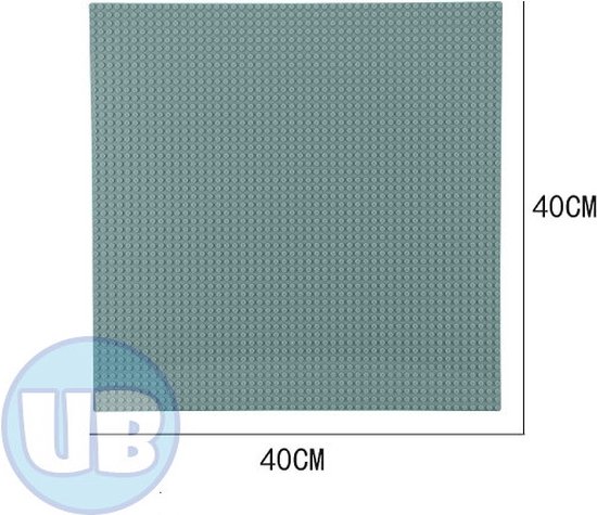 Uniblocks Classic grote bouwplaat Grijs - 40 x 40 cm | City | combineer met Lego bouwplaten | grondplaten 50x50 noppen | wegen | wegplaat | stad | Geschikt voor LEGO bouwplaten bouwplaat wegplaat van Uniblocks