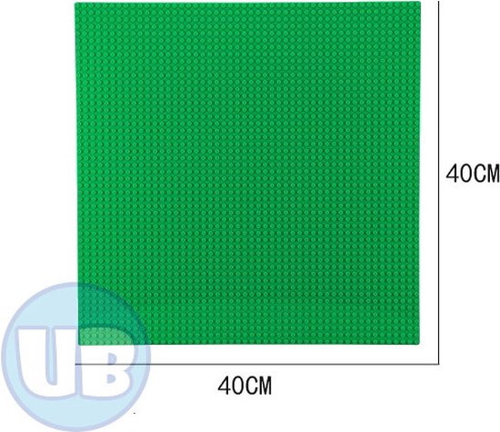 Uniblocks Classic grote bouwplaat Groen - 40 x 40 cm | City | combineer met Lego bouwplaten | grondplaten 50x50 noppen | wegen | wegplaat | stad | Geschikt voor LEGO bouwplaten bouwplaat wegplaat van Uniblocks