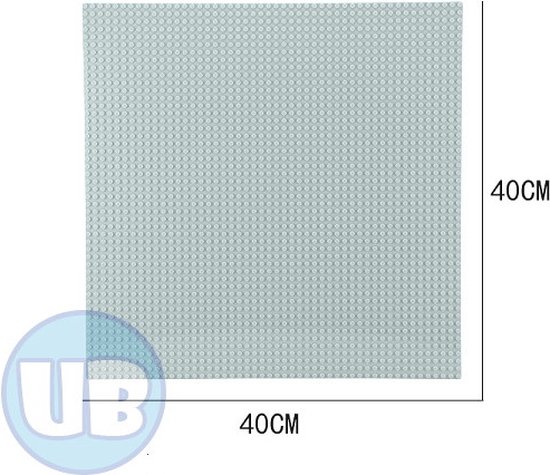Uniblocks Classic grote bouwplaat lichtgrijs - 40 x 40 cm | City | combineer met Lego bouwplaten | grondplaten 50x50 noppen | wegen | wegplaat | stad | Geschikt voor LEGO bouwplaten bouwplaat wegplaat van Uniblocks