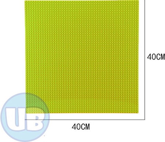 Uniblocks Classic grote bouwplaat lichtgroen - 40 x 40 cm | City | combineer met Lego bouwplaten | grondplaten 50x50 noppen | wegen | wegplaat | stad | Geschikt voor LEGO bouwplaten bouwplaat wegplaat van Uniblocks