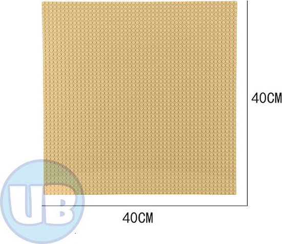 Uniblocks Classic grote bouwplaat Zand - 40 x 40 cm | City | combineer met Lego bouwplaten | grondplaten 50x50 noppen | wegen | wegplaat | stad | Geschikt voor LEGO bouwplaten bouwplaat wegplaat van Uniblocks