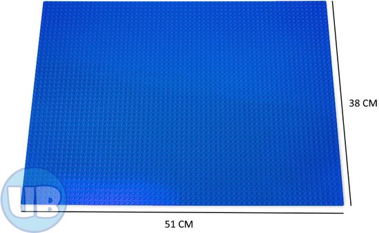 Uniblocks Classic XL bouwplaat Blauw - 51 x 38 cm | City | combineer met Lego bouwplaten | grondplaten 48x64 noppen | wegen | wegplaat | stad | Geschikt voor LEGO bouwplaten bouwplaat wegplaat van Uniblocks