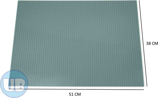 Uniblocks Classic XL bouwplaat Grijs - 51 x 38 cm | City | combineer met Lego bouwplaten | grondplaten 48x64 noppen | wegen | wegplaat | stad | Geschikt voor LEGO bouwplaten bouwplaat wegplaat van Uniblocks