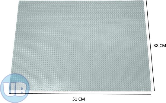 Uniblocks Classic XL bouwplaat lichtgrijs - 51 x 38 cm | City | combineer met Lego bouwplaten | grondplaten 48x64 noppen | wegen | wegplaat | stad | Geschikt voor LEGO bouwplaten bouwplaat wegplaat van Uniblocks
