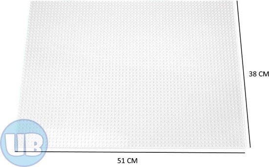 Uniblocks Classic XL bouwplaat Wit - 51 x 38 cm | City | combineer met Lego bouwplaten | grondplaten 48x64 noppen | wegen | wegplaat | stad | Geschikt voor LEGO bouwplaten bouwplaat wegplaat van Uniblocks