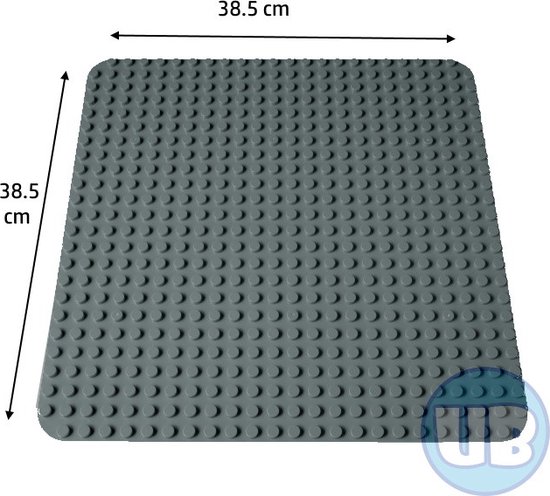 Uniblocks | Grote bouwplaat donkergrijs – 38,5 x 38,5 cm | bouwplaten geschikt voor Duplo | grondplaten 32x24 noppen | | stad | Combineer met DUPLO bouwstenen | bouwblokken van Uniblocks