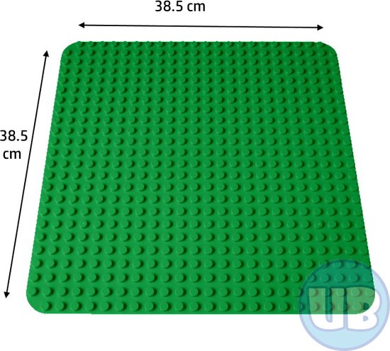 Uniblocks | Grote bouwplaat donkergroen - 38,5 x 38,5 cm | bouwplaten geschikt voor Duplo | grondplaten 32x24 noppen | | stad | Combineer met DUPLO bouwstenen | bouwblokken van Merkloos