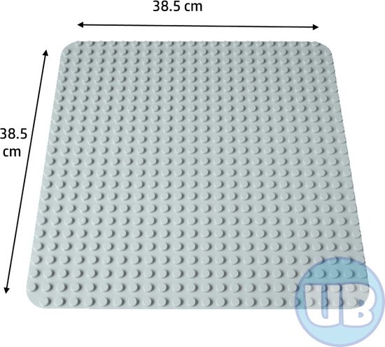 Uniblocks | Grote bouwplaat lichtgrijs - 38,5 x 38,5 cm | bouwplaten geschikt voor Duplo | grondplaten 32x24 noppen | | stad | Combineer met DUPLO bouwstenen | bouwblokken van Uniblocks