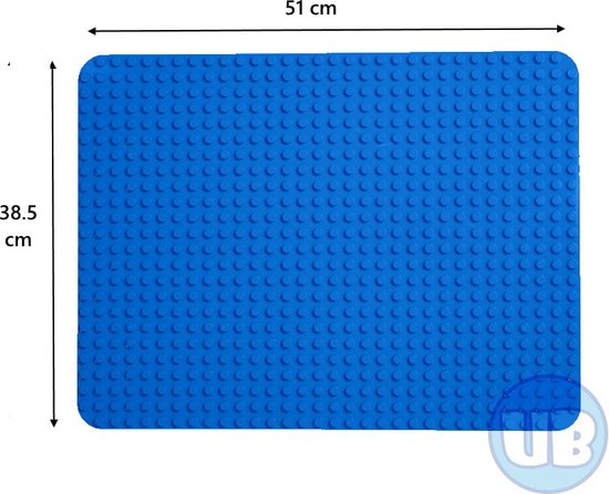 Uniblocks | Grote XL bouwplaat blauw – 51 x 38,5 cm | 51 x 38,5 cm | | bouwplaten geschikt voor Duplo | grondplaten 32x24 noppen | | stad | Combineer met DUPLO bouwstenen | bouwblokken van Merkloos