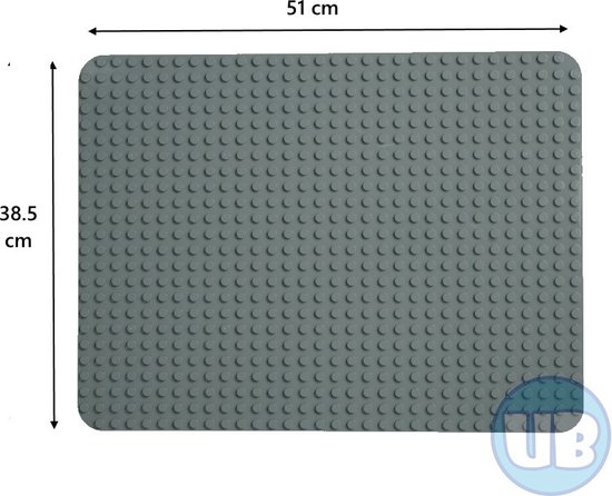 Uniblocks | Grote XL bouwplaat grijs – 51 x 38,5 cm | 51 x 38,5 cm | | bouwplaten geschikt voor Duplo | grondplaten 32x24 noppen | | stad | Combineer met DUPLO bouwstenen | bouwblokken van Uniblocks