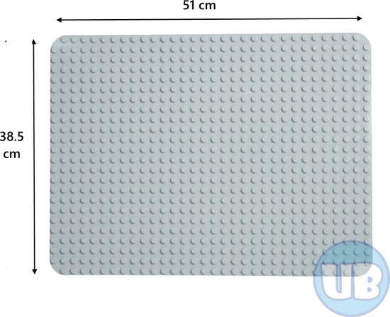 Uniblocks | Grote XL bouwplaat lichtgrijs - 51 x 38,5 cm | 51 x 38,5 cm | | bouwplaten geschikt voor Duplo | grondplaten 32x24 noppen | | stad | Combineer met DUPLO bouwstenen | bouwblokken van Uniblocks
