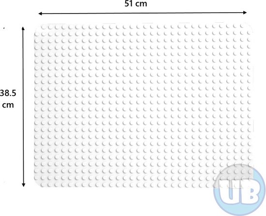 Uniblocks | Grote XL bouwplaat wit – 51 x 38,5 cm | 51 x 38,5 cm | | bouwplaten geschikt voor Duplo | grondplaten 32x24 noppen | | stad | Combineer met DUPLO bouwstenen | bouwblokken van Uniblocks
