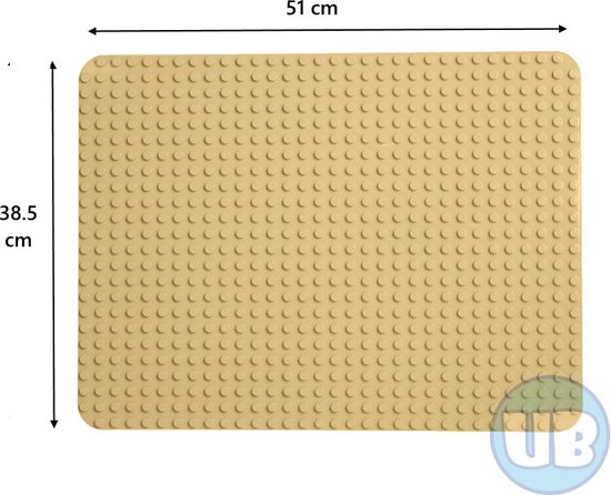 Uniblocks | Grote XL bouwplaat zand – 51 x 38,5 cm | 51 x 38,5 cm | | bouwplaten geschikt voor Duplo | grondplaten 32x24 noppen | | stad | Combineer met DUPLO bouwstenen | bouwblokken van Merkloos