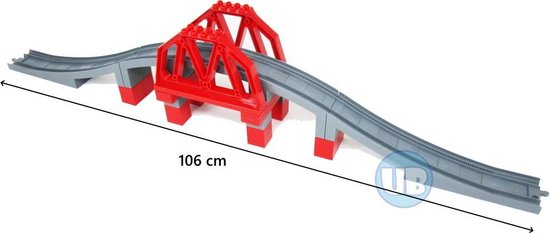 Uniblocks trein rails brug 100 cm van Merkloos