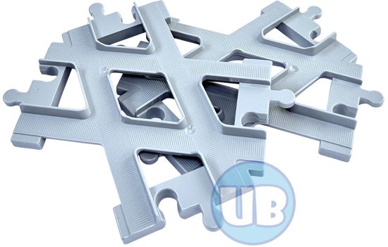Uniblocks Treinrails uitbreiding Set- kruising 2 stuks - combineer met Duplo van Uniblocks