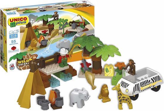 Unico Bouwset Safari 55-delig van Unico.