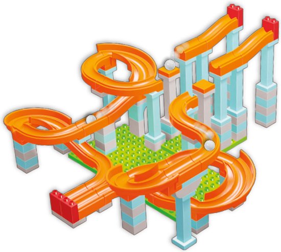 Unico Plus Knikkerbaan - Achtbaan - 128 delig | Geschikt voor Duplo van Unico.