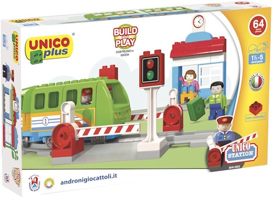 Unico Plus Trein Groen - 64 delig | Geschikt voor Duplo van Androni