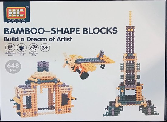 Useme Bamboo Shape Blocks - Build a Dream of Artist - speelgoed- 648 pcs - constructiespeelgoed van Useme