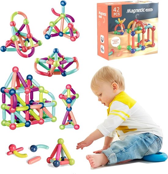 Useme Magnetic sticks - speelgoed - puzzelgames - Kids - 64 stuks van Merkloos