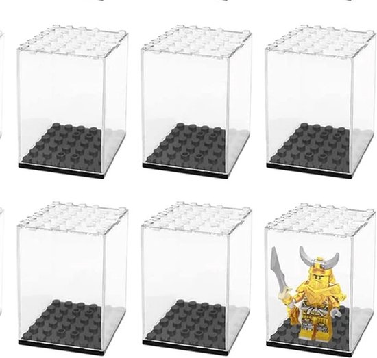 VAEM-Display Vitrine Box geschikt voor Lego Minifigs- 4,8cmx4,8cmx6,9cm kleur Zwart 6-stuks van Merkloos