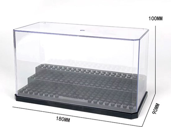 VAEM Display Vitrine Box geschikt voor LEGO Minifigs - Minifigures -Showcase Box - 18cmx9cmx10cm kleur Zwart van Merkloos