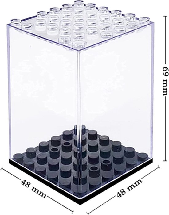 VAEM Display Vitrine Box geschikt voor LEGO Minifigs - Minifigures -Showcase Box -4,8cmx4,8cmx6,9cm kleur Zwart van Merkloos