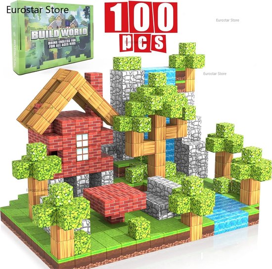 Vedder House - Magnetic Tiles - Magnetische tegels - Speelgoed - Creëer je eigen wereld - 100 Bouwblokken van Vedder House
