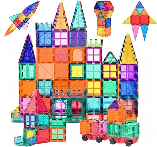 Velours Max® - Magnetisch Speelgoed - Magnetische Tegels - Magna Tiles - Magnetic Tiles - Magna Minds - Magnaminds - Constructie Speelgoed - Montesorri Speelgoed - Speelgoed - Blokken - Bouwblokken - Speelgoed 3jaar - Speelgoed 4jaar -Buitenspeelgoed van Merkloos