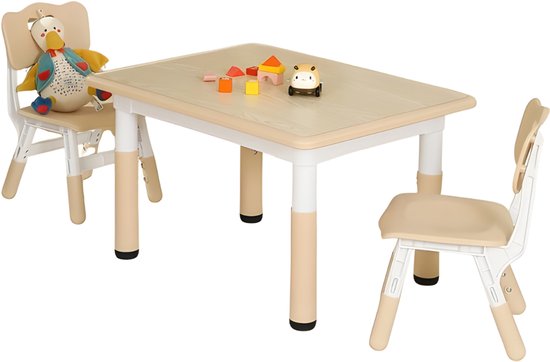 Verstelbare Kindertafel met Stoelen – Ergonomische Speel- & Tekentafel – Veilig & Stevig – Speeltafel en 2 Stoelen - Verstelbaar Kinder Tafel - Voor Kinderen 3-8 Jaar van KidKraft