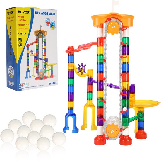VEVOR Knikkerbaan 153-delig met Gemotoriseerde Lift Educatief Cadeau van Merkloos