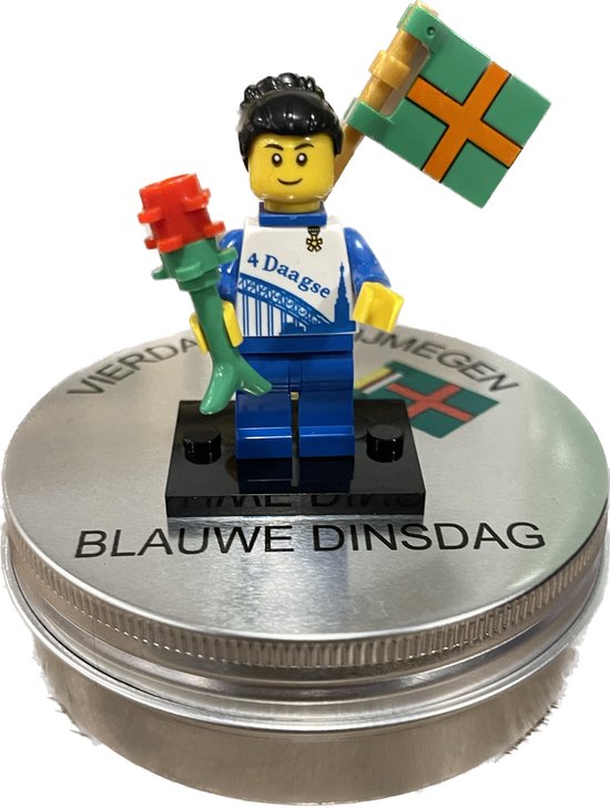 Vierdaagse poppetje blauw in cadeau blikje van Kukelure