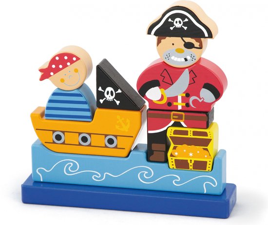 Viga Toys - Blokpuzzel Piraat van Viga