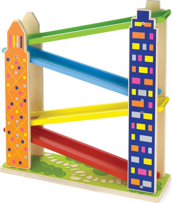 Viga Toys - Jodelbaan - Stad - Inclusief 4 mini auto's van Merkloos