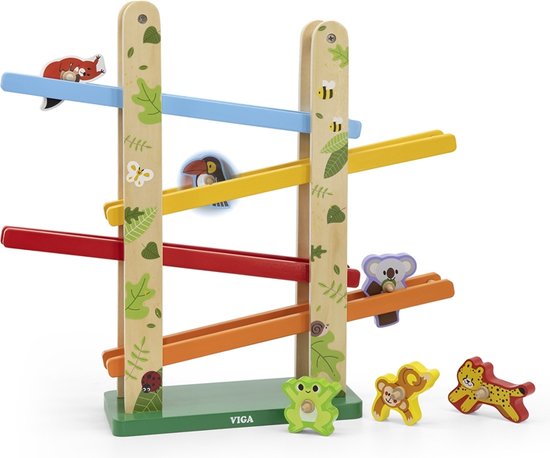 Vigatoys - Houten - Jungle Rollerbaan - met 6 Rollers van Viga