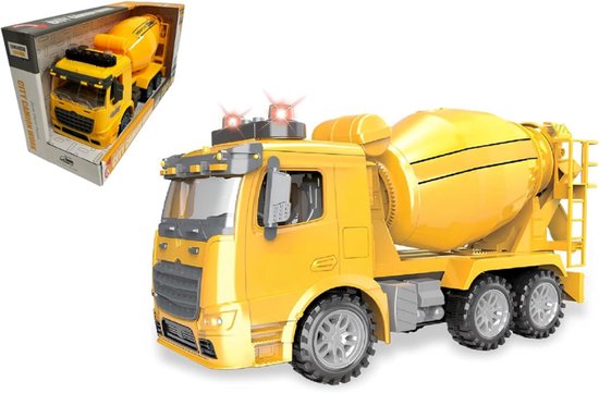 Vrachtwagen Speelgoed Met Licht En Geluid - Constructiespeelgoed Met Betonmixer En Graafmachine Voor Kinderen - Stoere Truck Voor Bouwen En Spelen van Merkloos