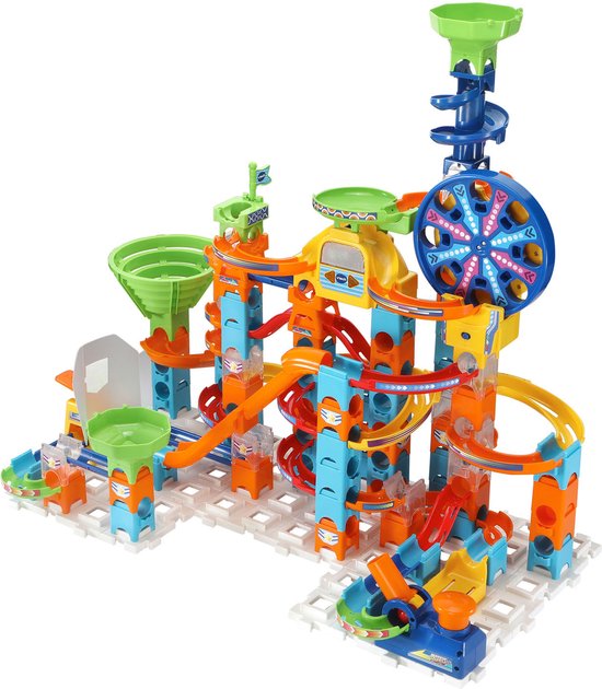 VTech Marble Rush Ultimate Set Elektronisch XL100E Knikkerbaan - 128 Onderdelen - Incl. 10 Knikkers met Licht- en Geluidseffecten - Speelgoed 3 tot 12 Jaar van VTech