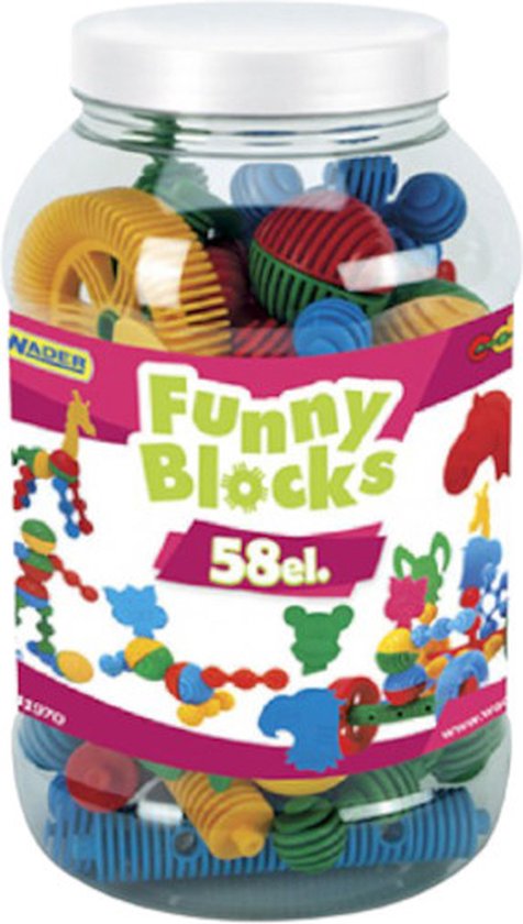 Wader Bouwpakket Funny Blocks Junior 58-delig van Wader