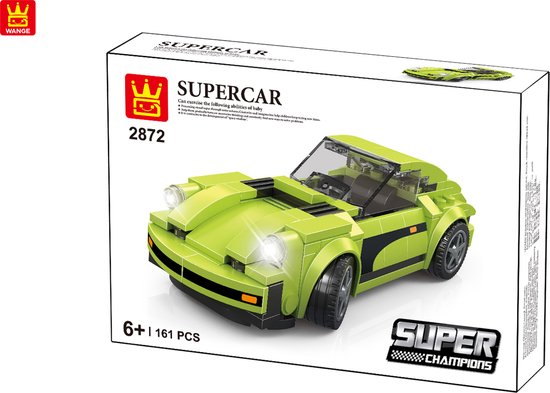 Wange Supercar S72 - Raceauto - Compatibel met bekende merken- Bouwset - race auto - 161 onderdelen van WANGE
