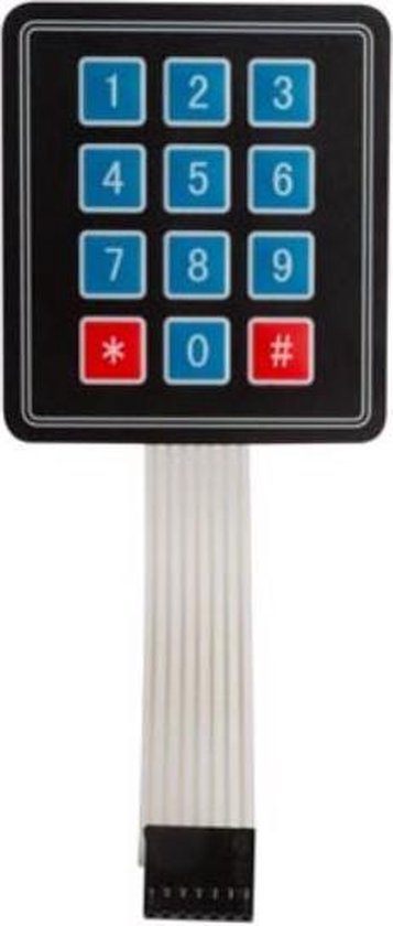 Whadda Membraantoetsenbord 7 X 7,7 Cm Zwart/blauw van Whadda