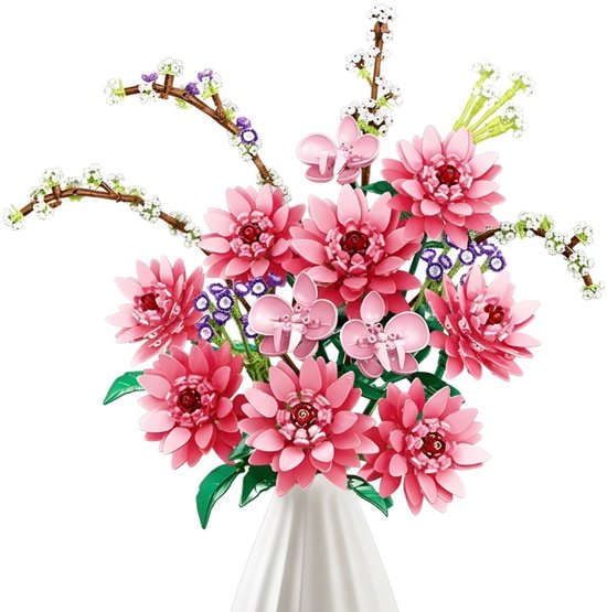 Woma 11341 Dahlia Bloemen Boeket bouwset | Botanical Flowers Collection 2026 modelbouw | Classic Creator speelgoed bouwpakketten voor volwassenen & kinderen | DIY icons kunstbloemen bloemenpracht geschikt voor Lego | bouwdoos met 1796 bouwstenen van WOMA