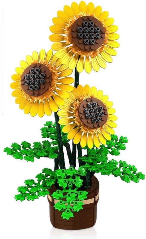 Woma 11350 Zonnebloem bouwset | Botanical Flowers Collection 2026 modelbouw | Classic Creator bonsai bloemen speelgoed bouwpakketten voor volwassenen & kinderen | DIY icons kunstbloemen bloemenpracht geschikt voor Lego | Bouwdoos met 739 bouwstenen van Merkloos